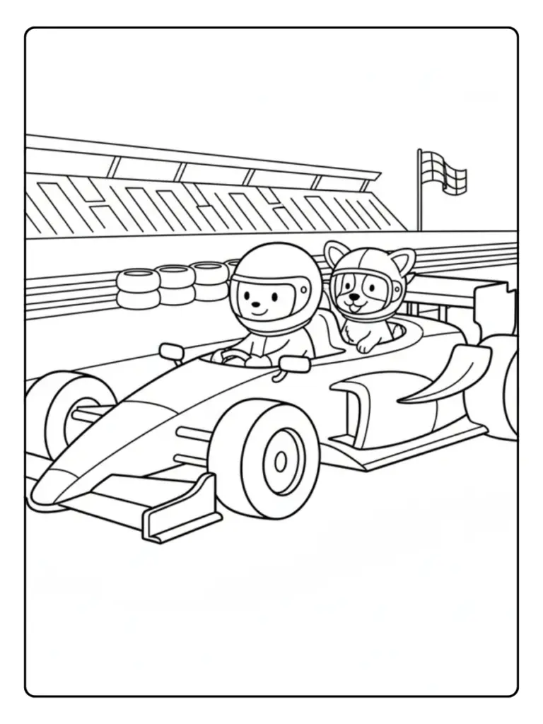Coloriage Voiture De Course Realiste