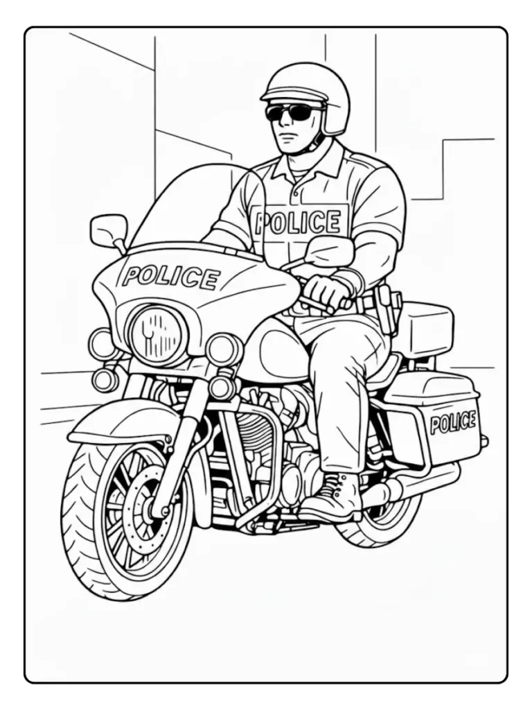 Coloriage Voiture De Police Cartoon