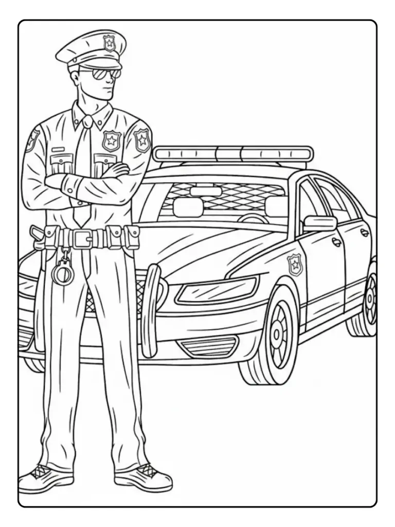 Coloriage Voiture De Police Dessin