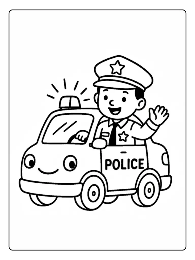 Coloriage Voiture De Police Maternelle