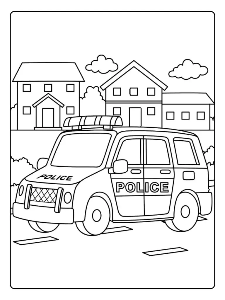 Coloriage Voiture De Police Pdf