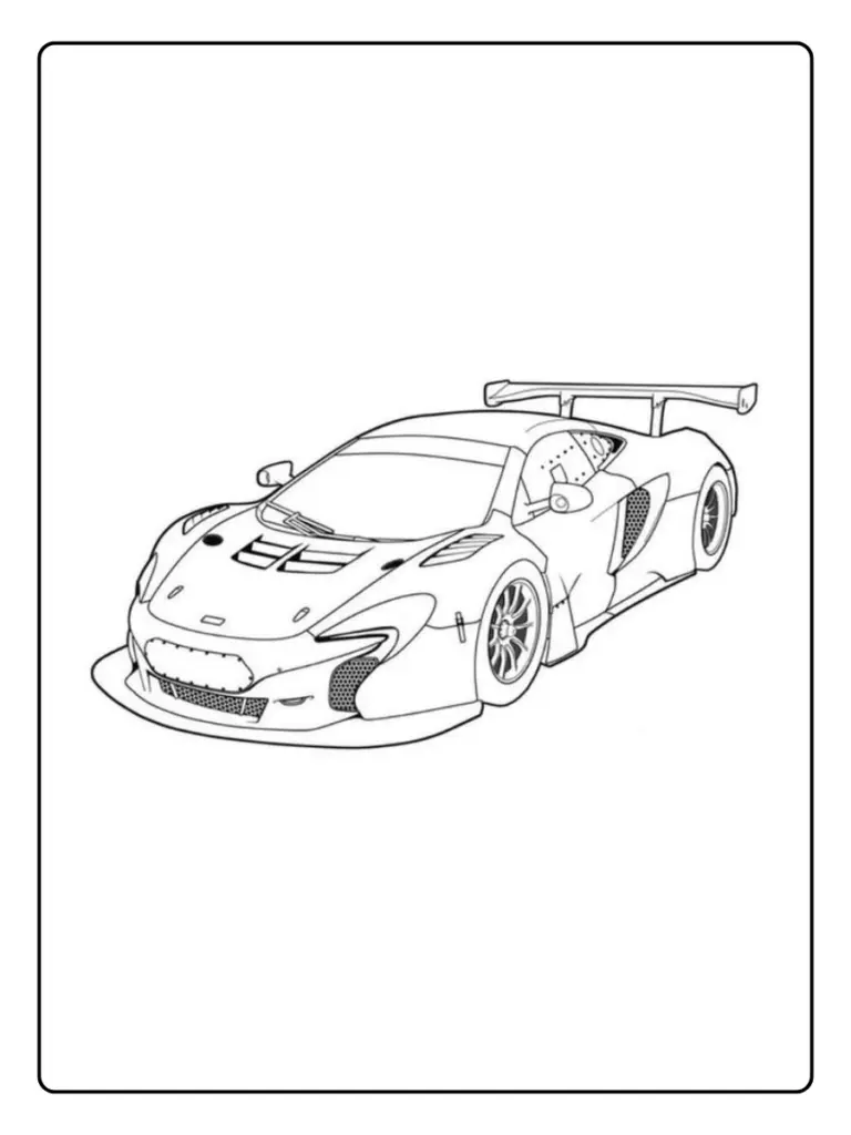 Coloriage Voiture De Sport Realiste