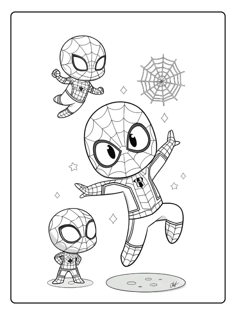 Kawaii Coloriage Spiderman