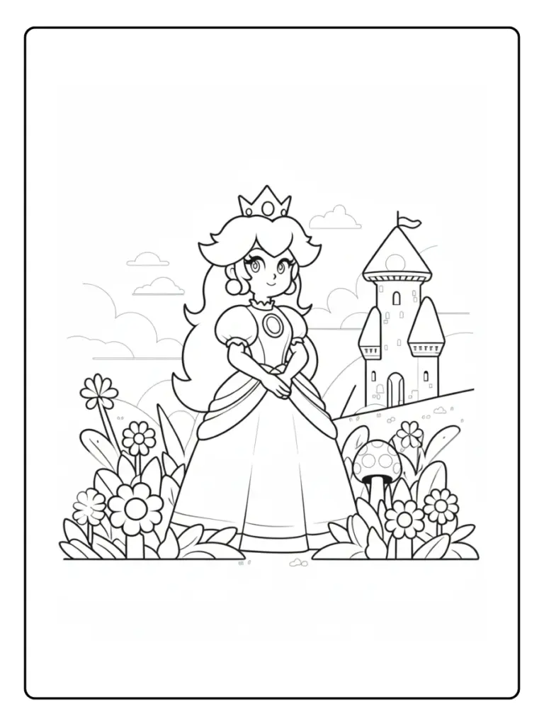Princesse Peach Coloriage
