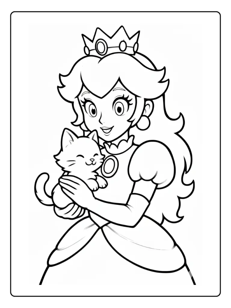 Princesse Peach Coloriage (Dessins Gratuits à Imprimer)