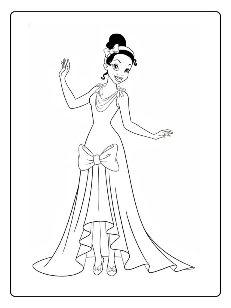 Princesse Tiana Coloriage
