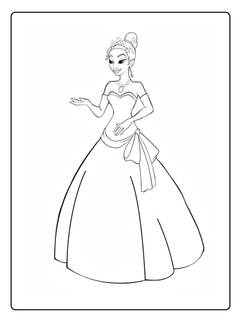 Princesse Tiana Coloriage