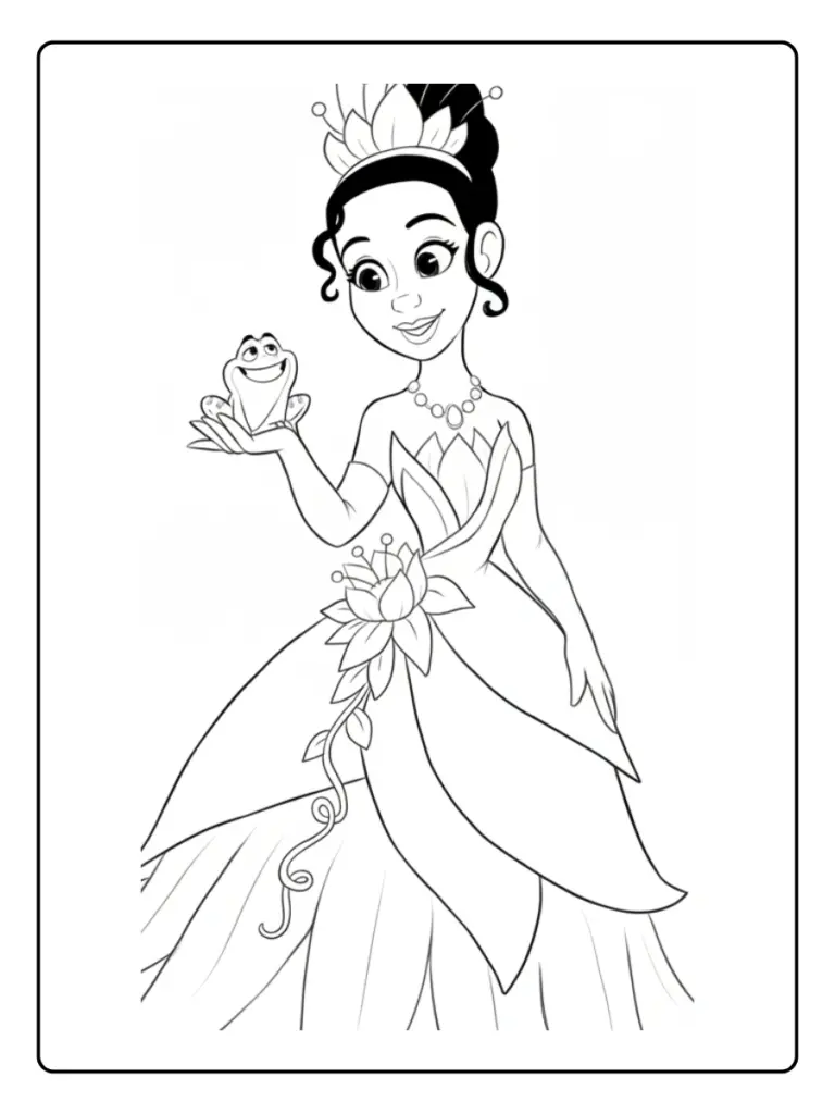 Princesse Tiana Coloriage