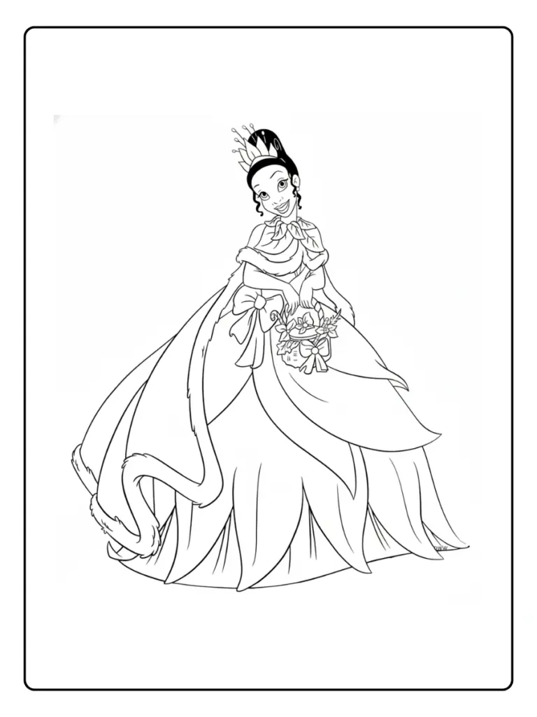 Princesse Tiana Coloriage