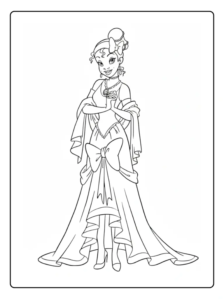 Princesse Tiana Coloriage