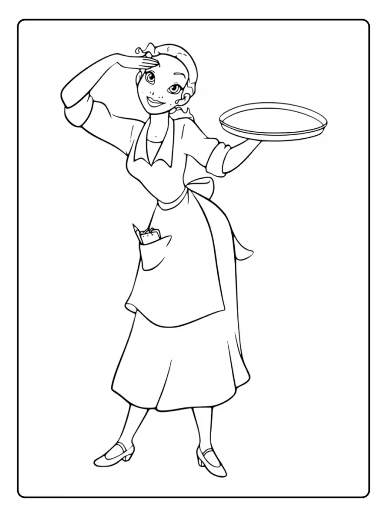 Princesse Tiana Coloriage