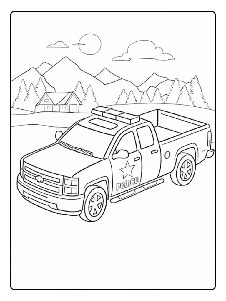 Voiture De Police Coloriage Gratuit