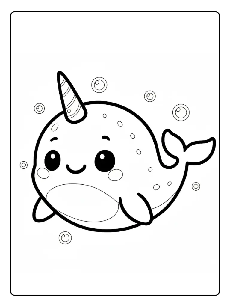 Coloriage Baleine Licorne (1)