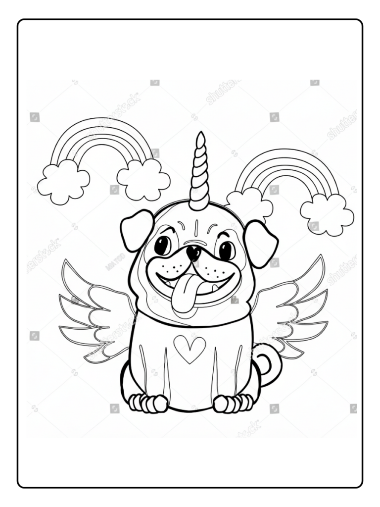 Coloriage Chien Licorne (1)