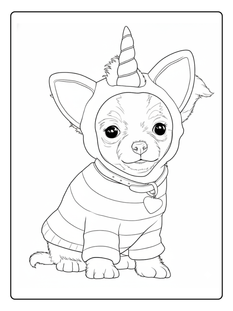 Coloriage Chien Licorne (11)