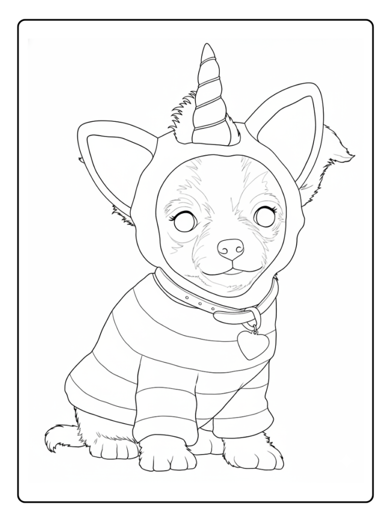 Coloriage Chien Licorne (14)