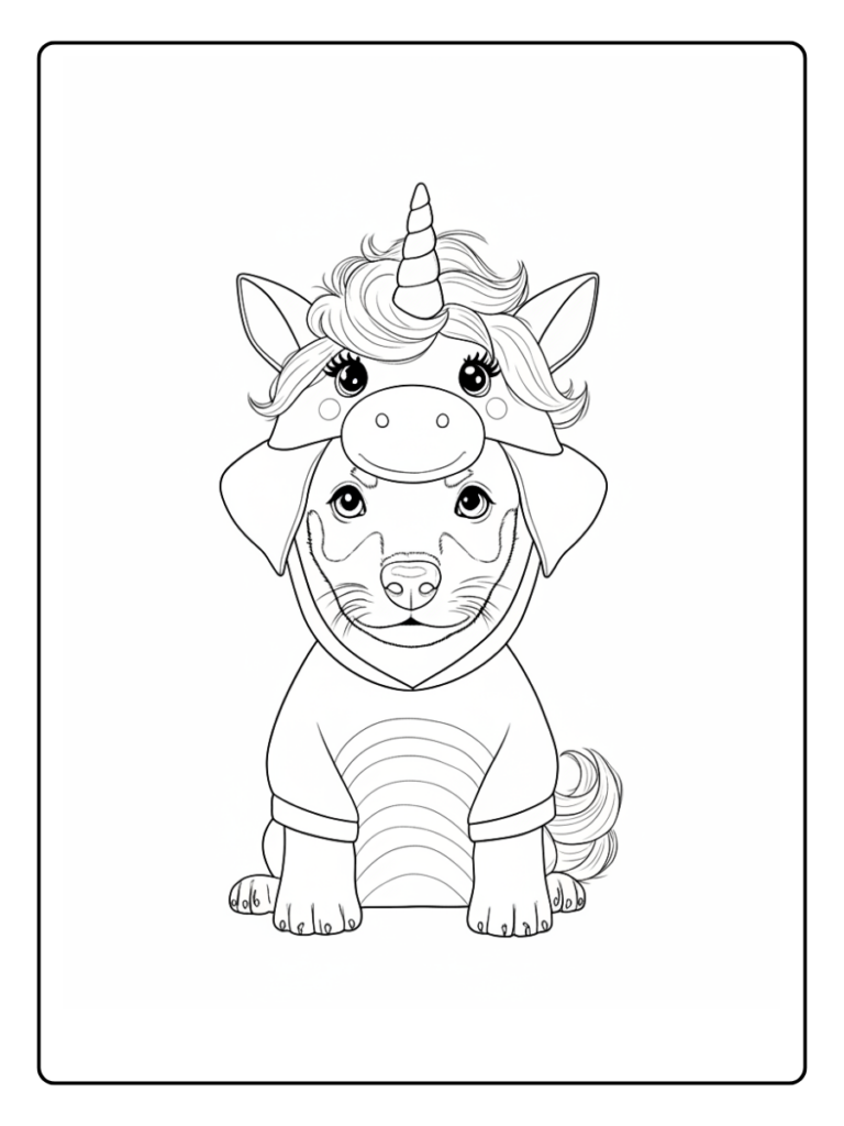 Coloriage Chien Licorne (15)