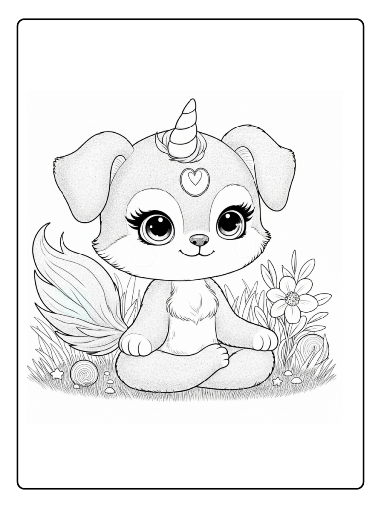Coloriage Chien Licorne (4)