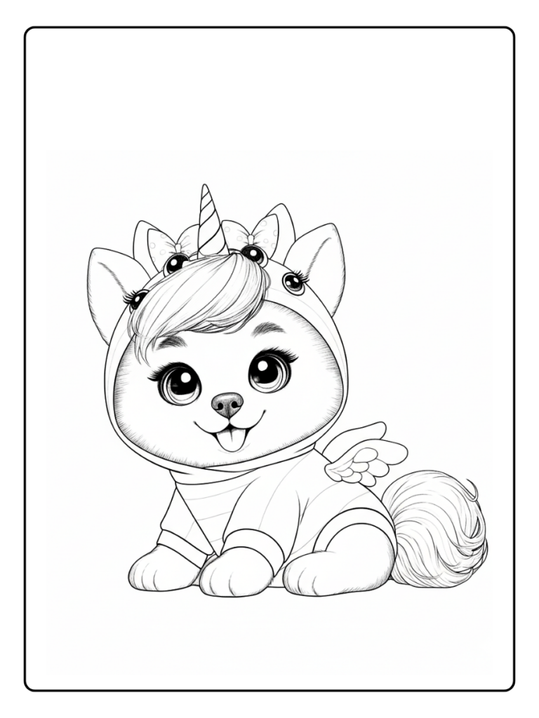 Coloriage Chien Licorne (5)