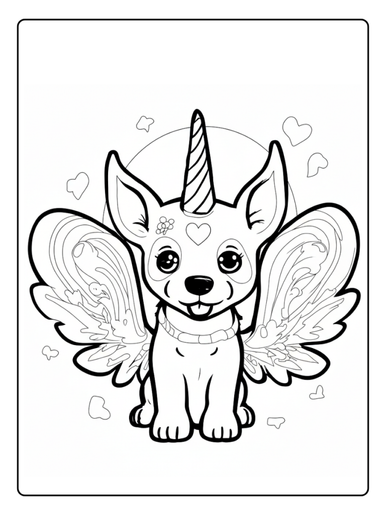 Coloriage Chien Licorne (6)