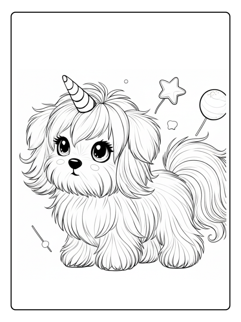 Coloriage Chien Licorne (7)