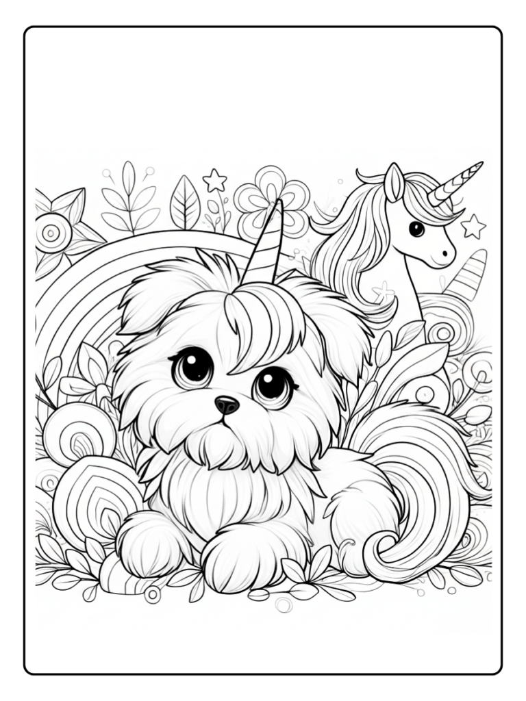 Coloriage Chien Licorne (8)