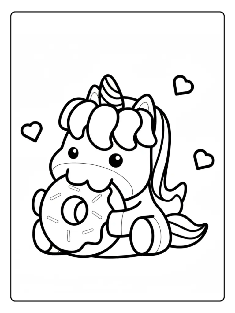 Coloriage Donuts Licorne (7)