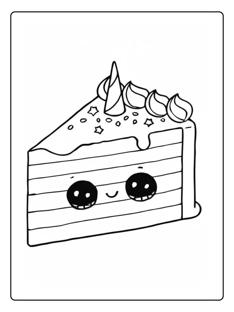Coloriage Gâteau Licorne (3)