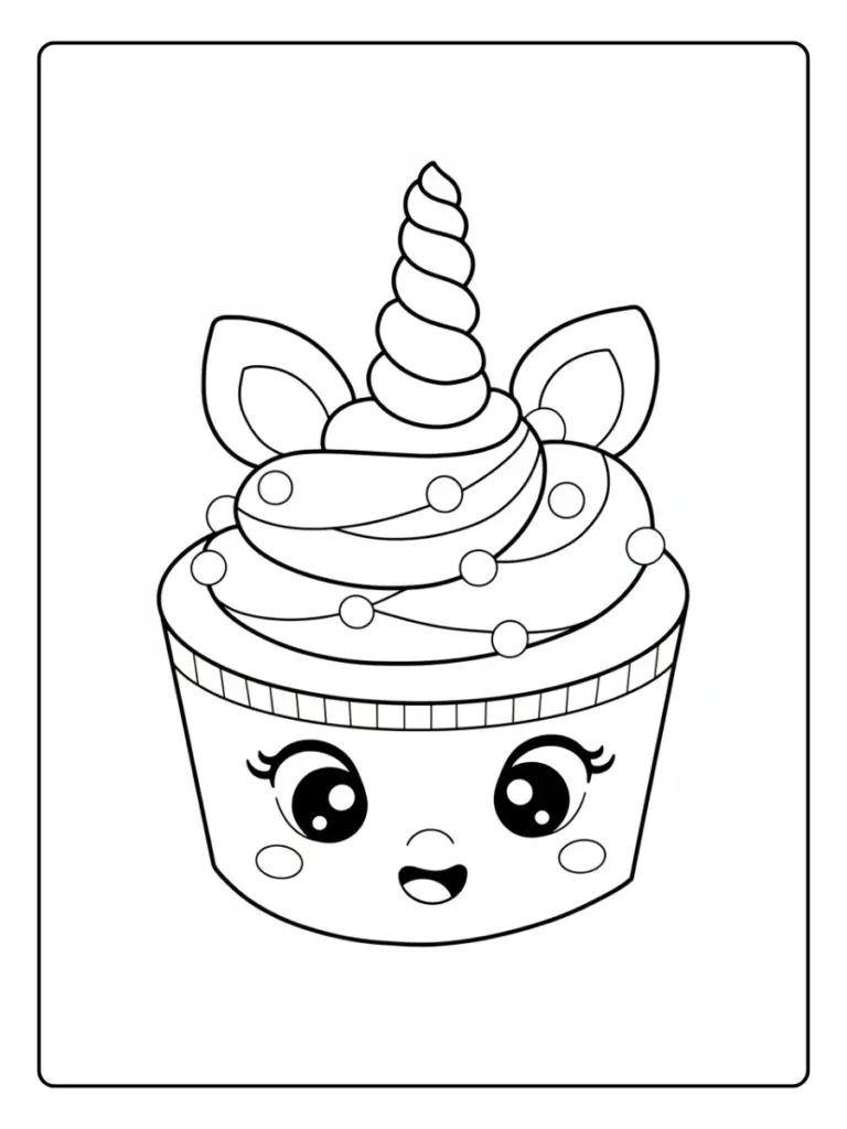Coloriage Gâteau Licorne (7)