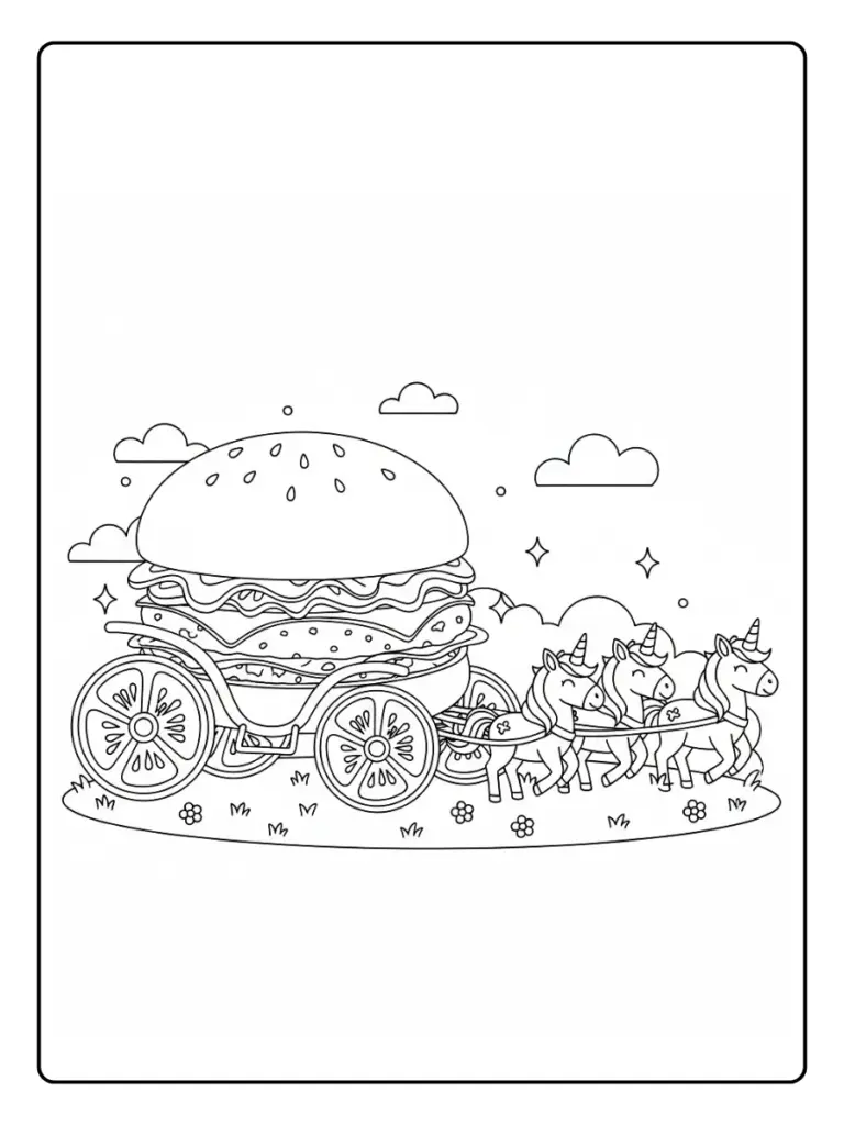 Coloriage Hamburger Licorne (14)