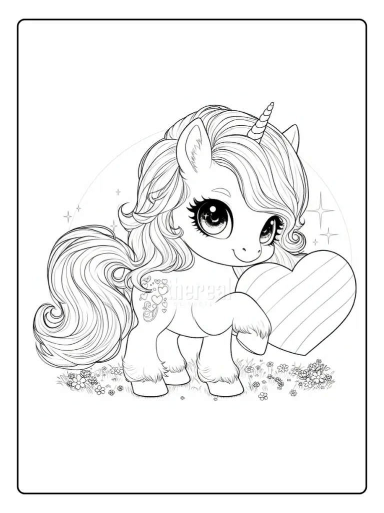Coloriage Licorne Coeur (10)