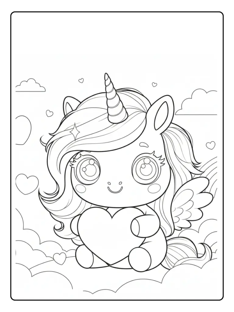 Coloriage Licorne Coeur (2)