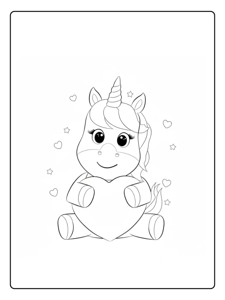 Coloriage Licorne Coeur (4)