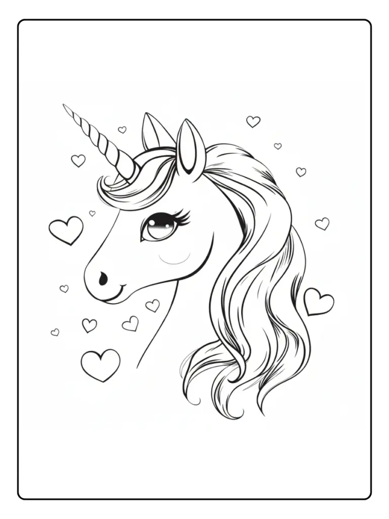 Coloriage Licorne Coeur (5)
