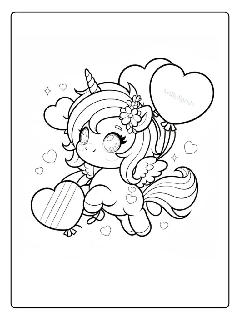 Coloriage Licorne Coeur (8)