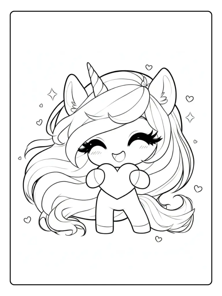 Coloriage Licorne Coeur (9)