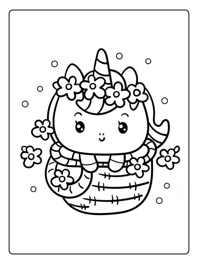 Coloriage Licorne Fleurs (1)
