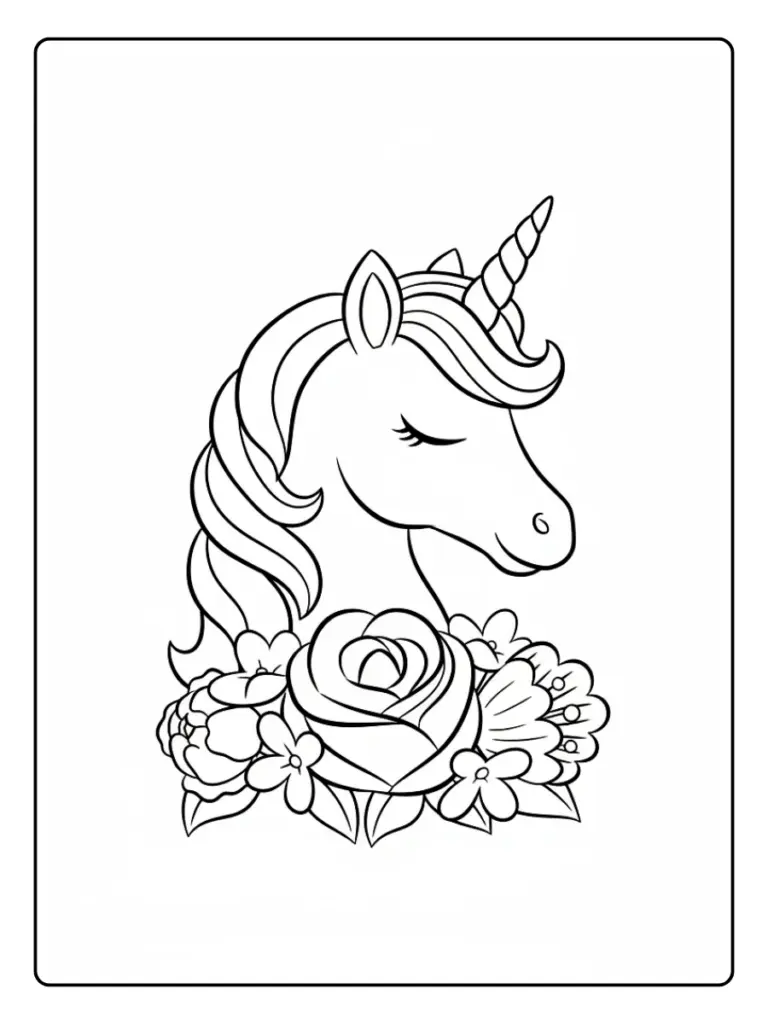 Coloriage Licorne Fleurs (11)