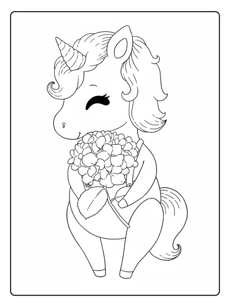 Coloriage Licorne Fleurs (14)