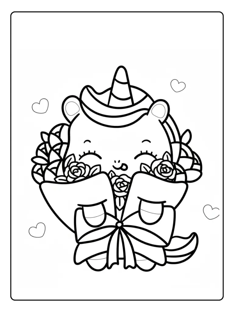 Coloriage Licorne Fleurs (3)