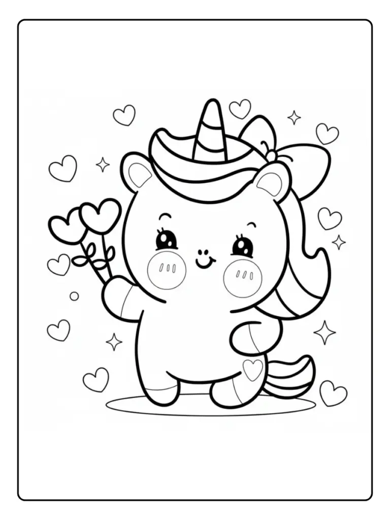Coloriage Licorne Fleurs (5)
