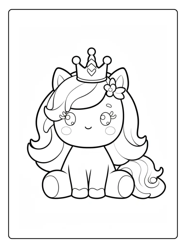 Coloriage Licorne Kawaii (2)
