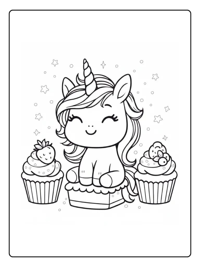 Coloriage Licorne Kawaii (4)