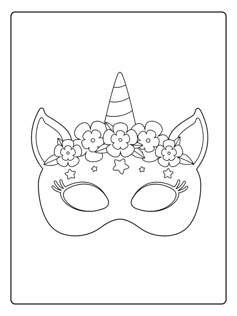 Coloriage Masque Licorne (2)