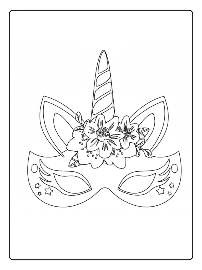 Coloriage Masque Licorne (3)