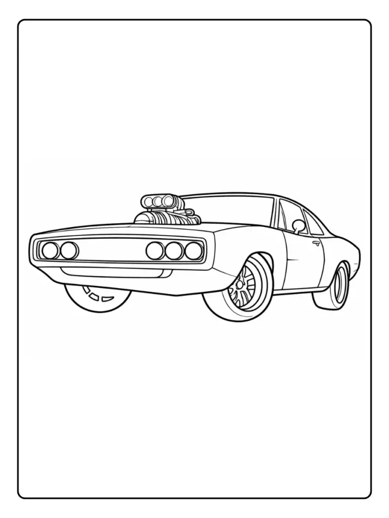 Coloriage Voiture Fast and Furious : Imprimez vos Bolides Préférés !