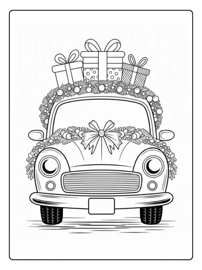 Coloriage Voiture Noel (5)
