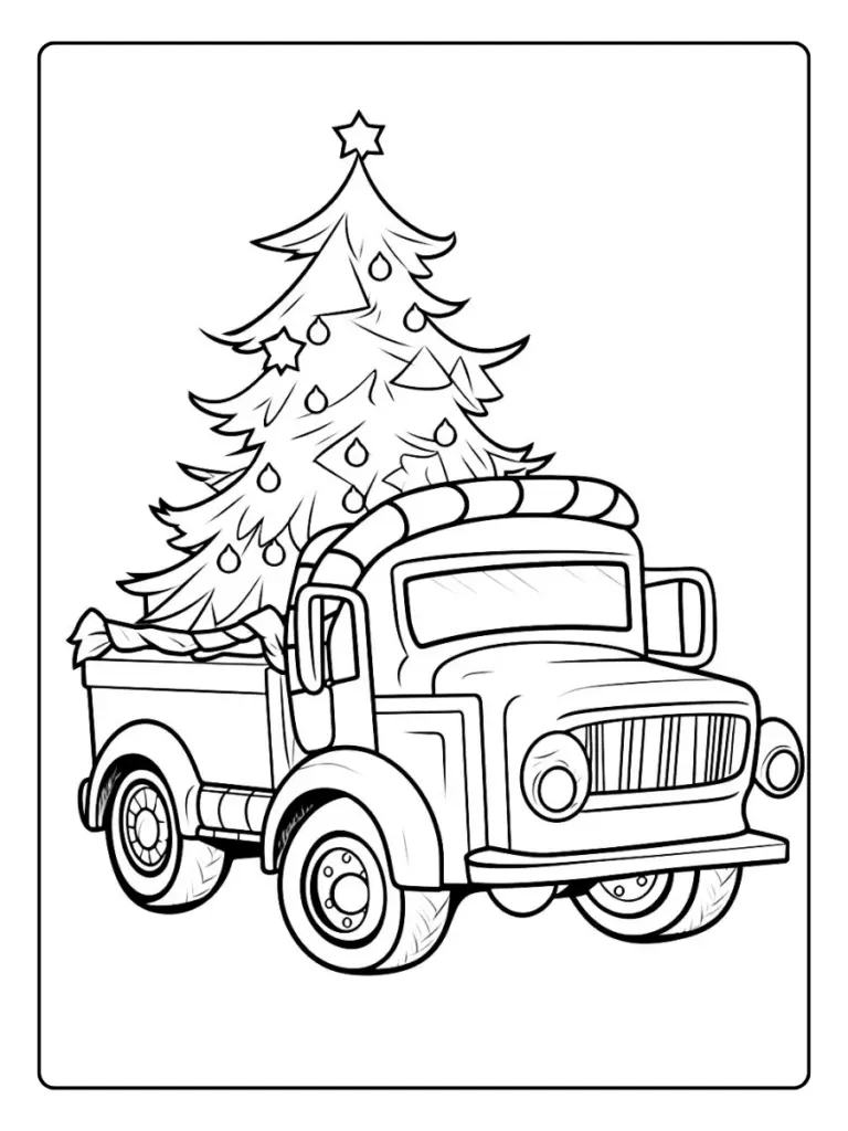 Coloriage Voiture Noel (9)