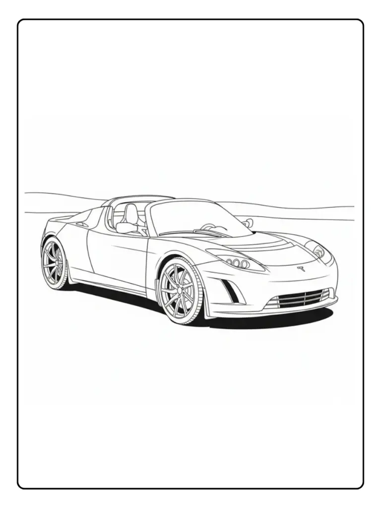 Coloriage Voiture Tesla (1)