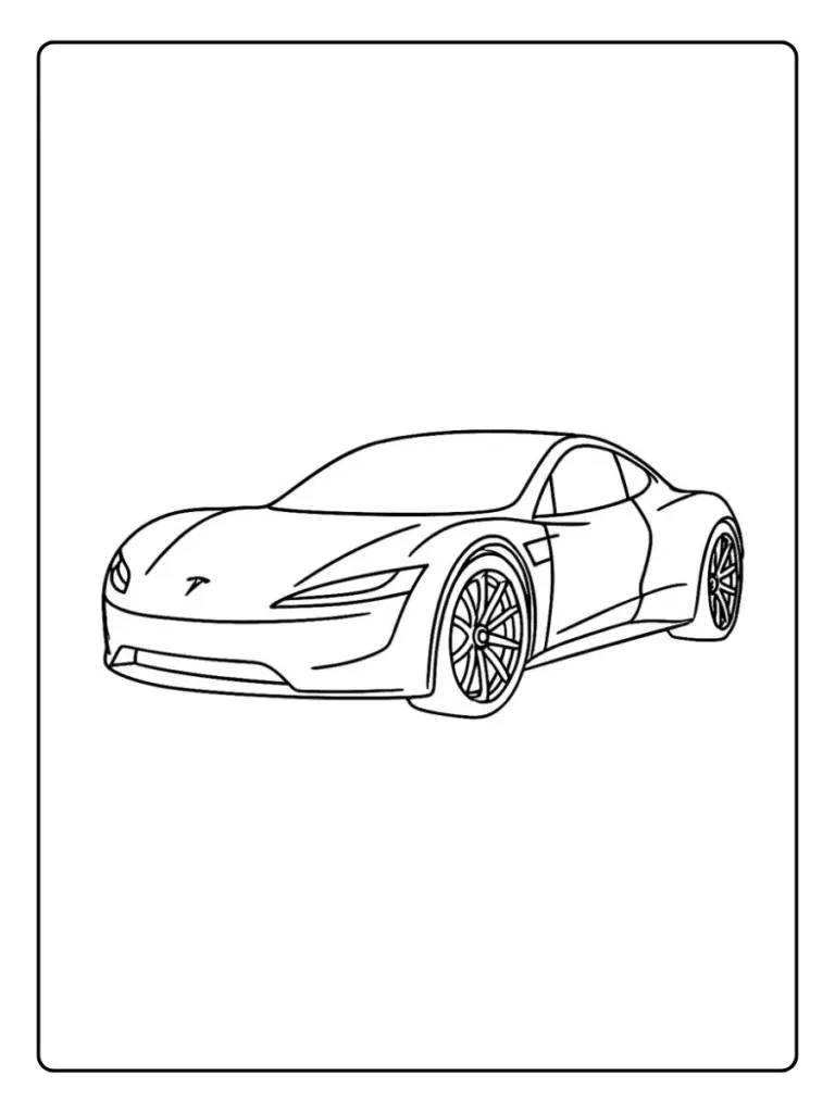 Coloriage Voiture Tesla : Dessins Gratuits à Imprimer